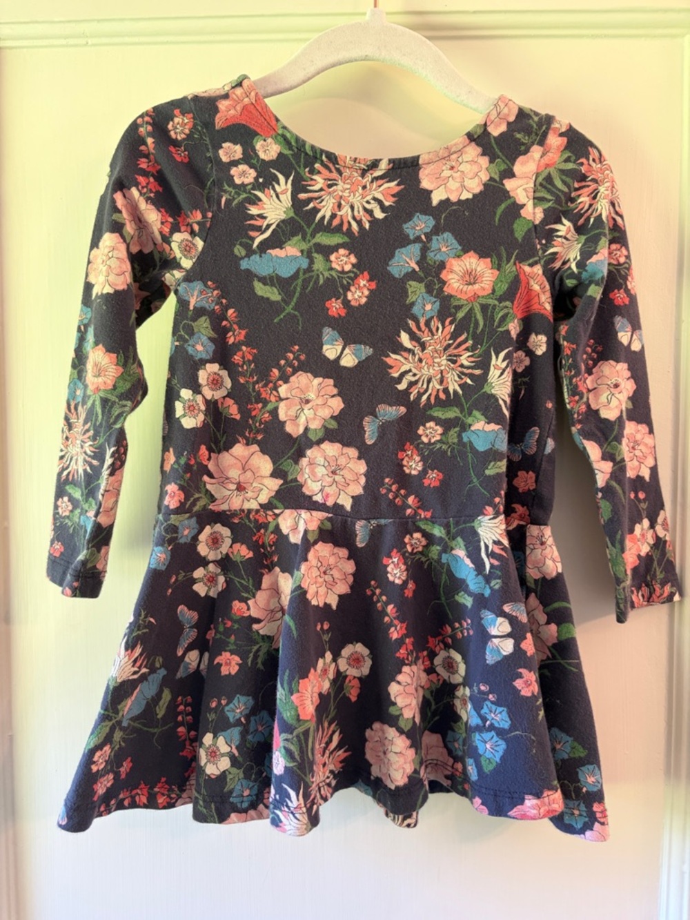 Tea Collection Knit Floral Drop Waist Dress 2T